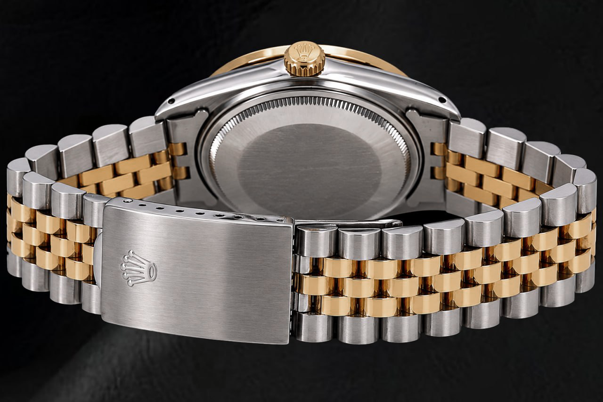 Rolex Datejust 69173 26mm Black Diamond Dial Two Tone Watch