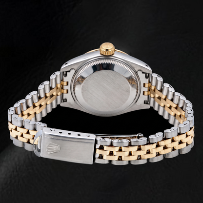 Rolex Datejust 69173 26mm Black Roman Dial Two Tone Watch