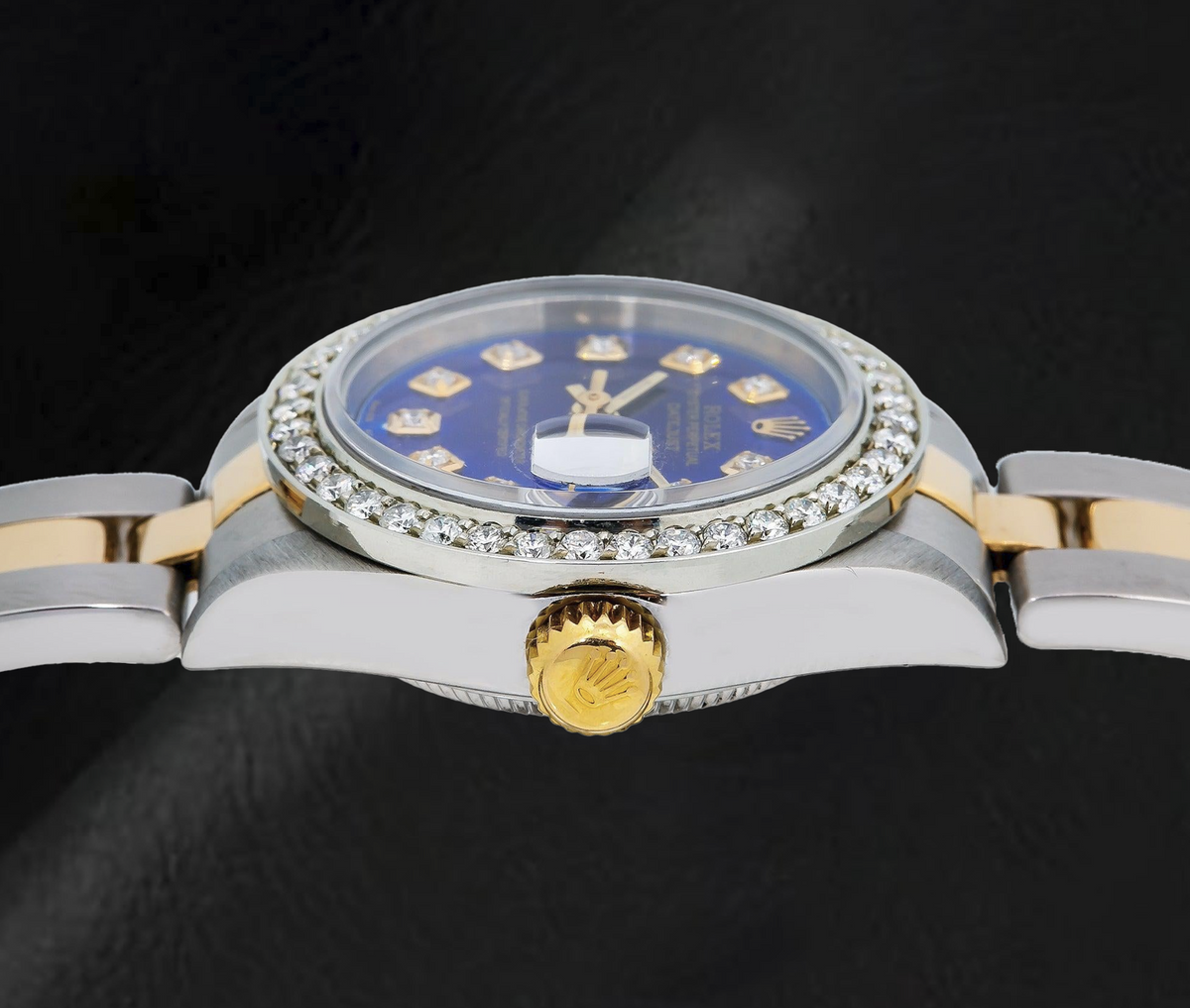 Rolex Datejust 69173 26mm Blue Diamond Dial Diamond Two Tone Watch