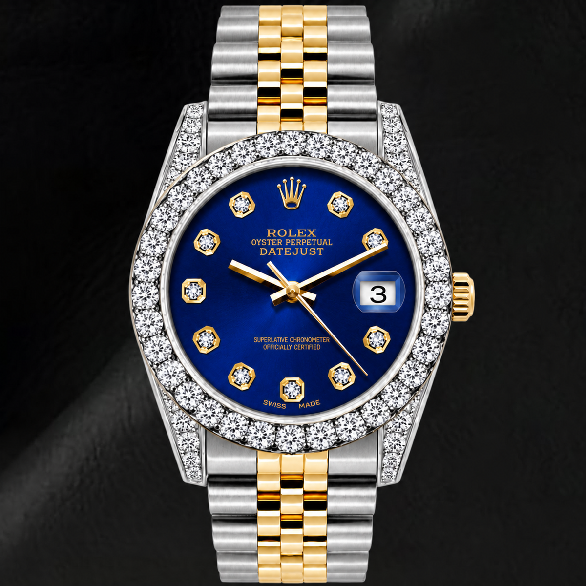 Rolex Datejust 69173 26mm Blue Diamond Dial Two Tone Jubilee Bracelet Watch