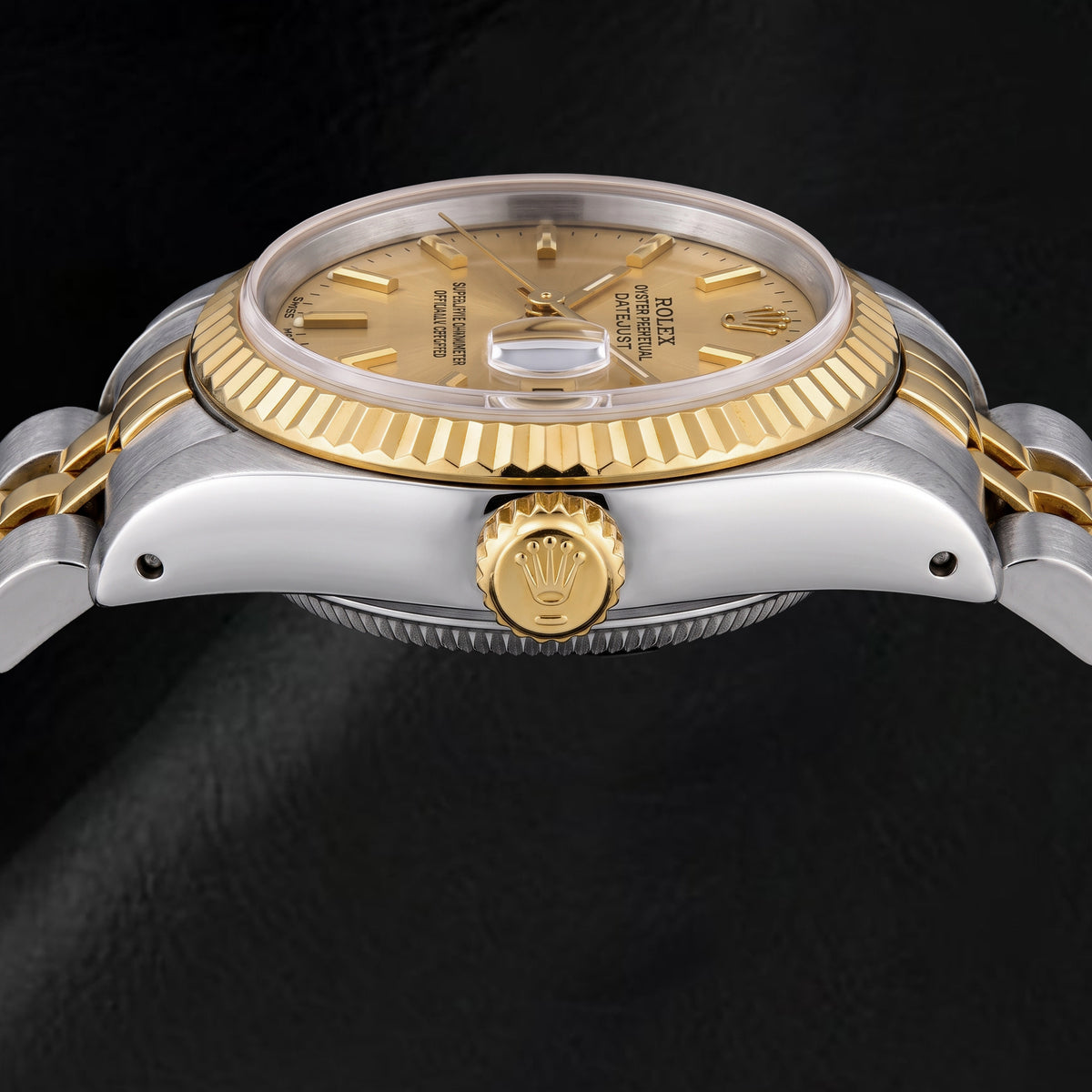 Rolex Datejust 69173 26mm Champagne Stick Dial Two Tone Watch 