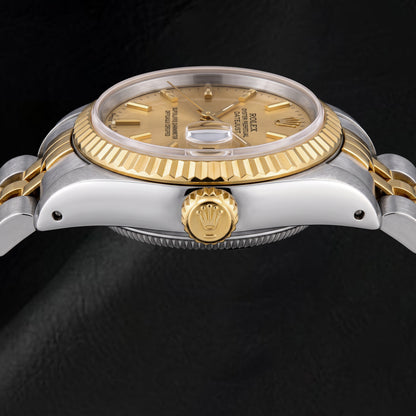 Rolex Datejust 69173 26mm Champagne Stick Dial Two Tone Watch 