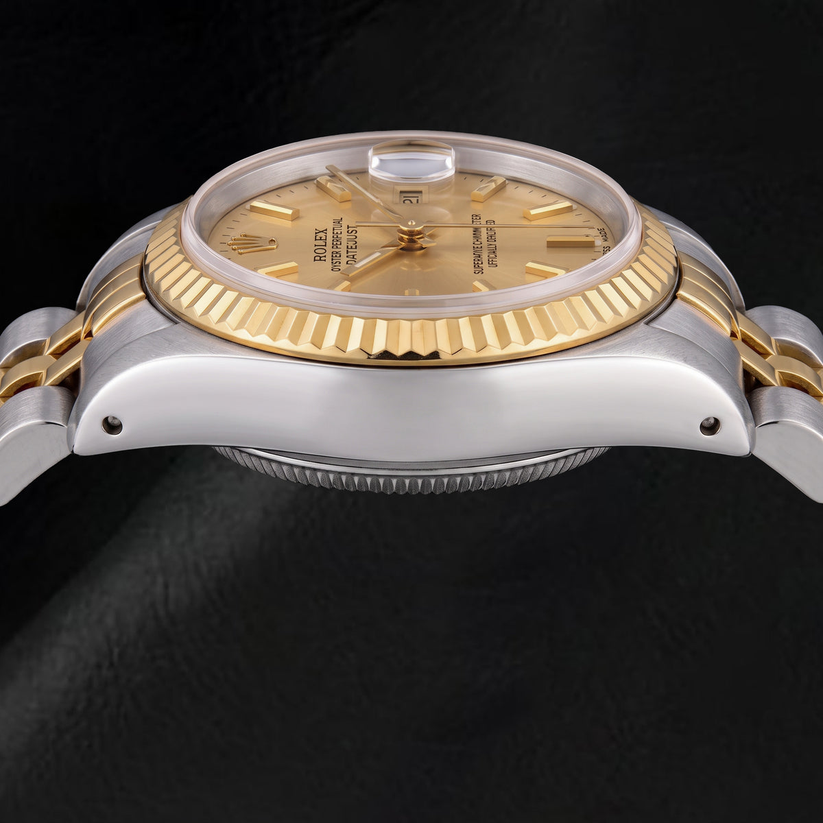 Rolex Datejust 69173 26mm Champagne Stick Dial Two Tone Watch 