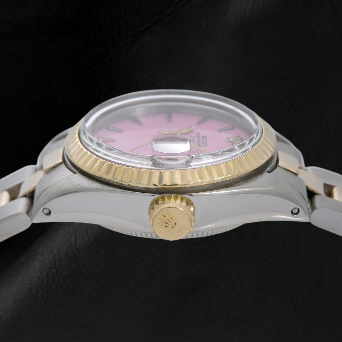 Rolex Datejust 69173 26mm Pink Dial Fluted Bezel Two Tone Oyster Bracelet Watch