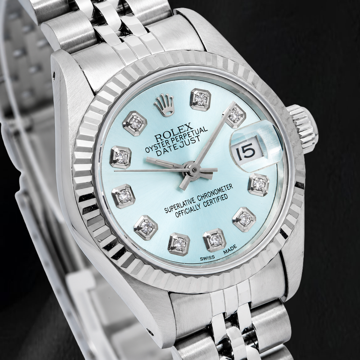 Rolex Datejust 69174 26mm Blue Diamond Dial Stainless Steel Watch