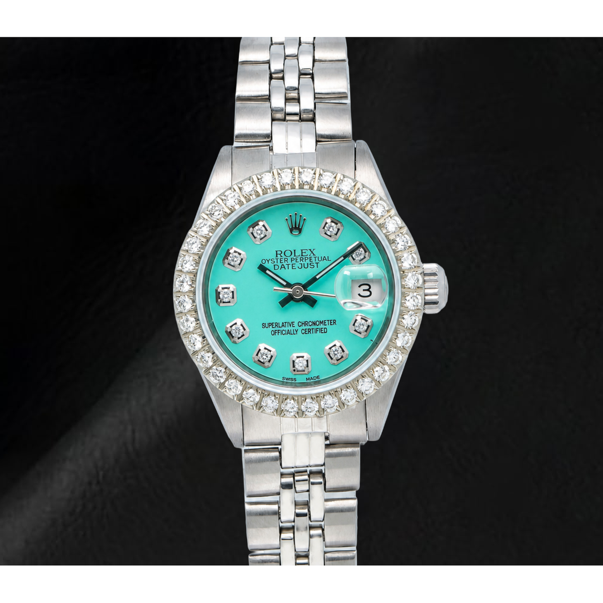 Rolex Datejust 69174 26mm Turquoise Diamond Dial Stainless Steel Jubilee Bracelet Watch