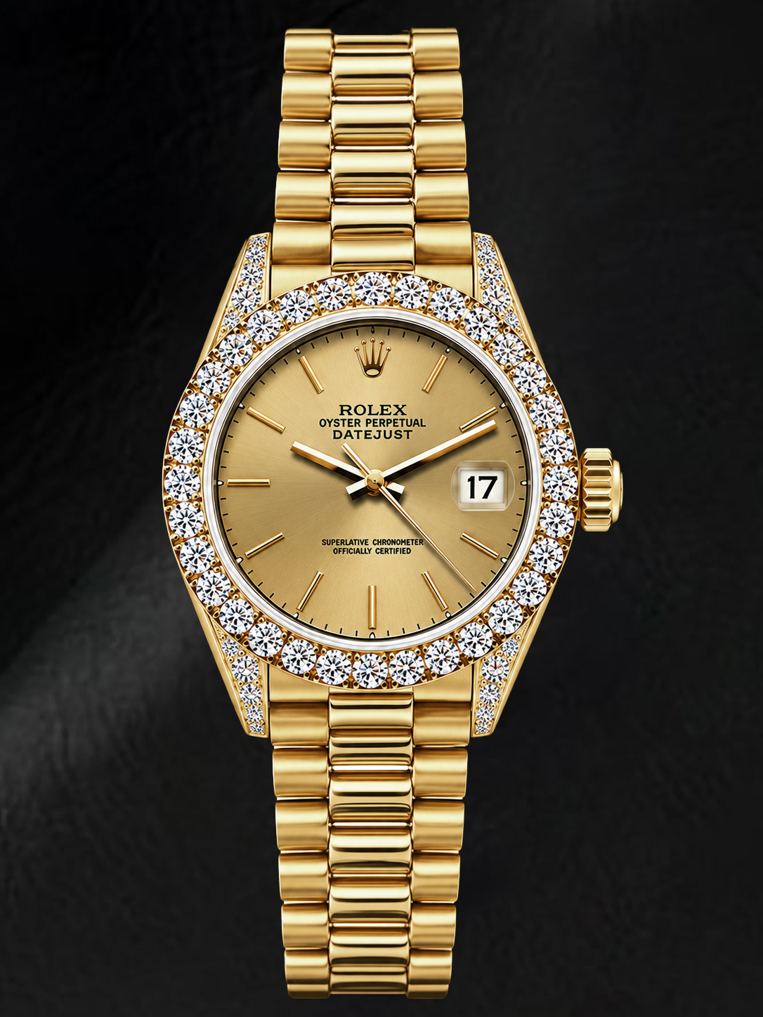 Rolex Datejust 69178 26mm Champagne Stick Dial Yellow Gold Watch