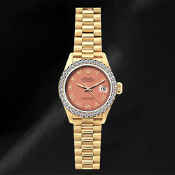 Rolex Datejust 69178 26mm Orange Roman Dial 18K Yellow Gold Watch