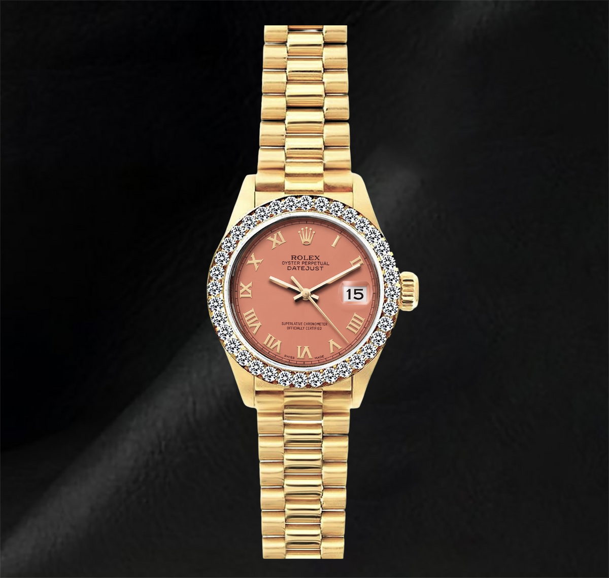 Rolex Datejust 69178 26mm Orange Roman Dial 18K Yellow Gold Watch