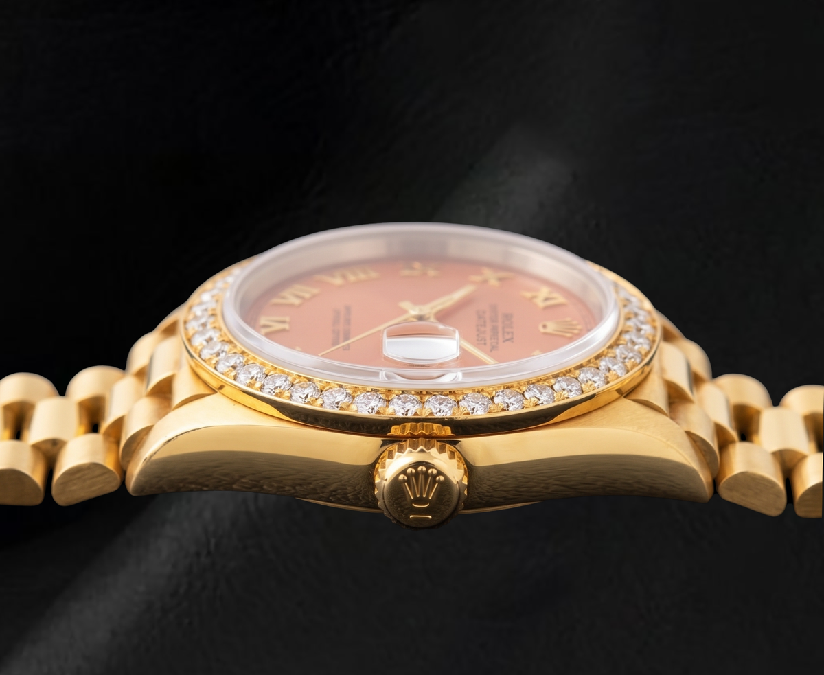 Rolex Datejust 69178 26mm Orange Roman Dial 18K Yellow Gold Watch