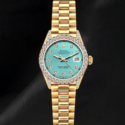 Rolex Datejust 69178 26mm Turquoise Diamond Dial Yellow Gold President Bracelet 18K Watch