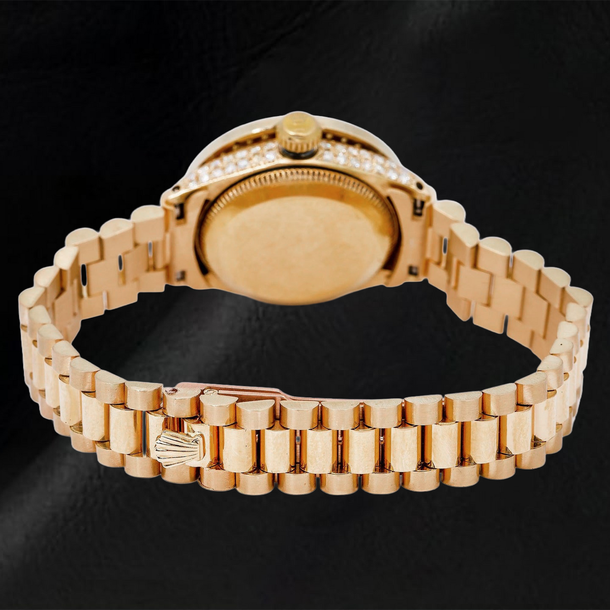 Rolex Datejust 69178 26mm White Mother of Pearl String Diamond Dial Yellow Gold President Bracelet Watch