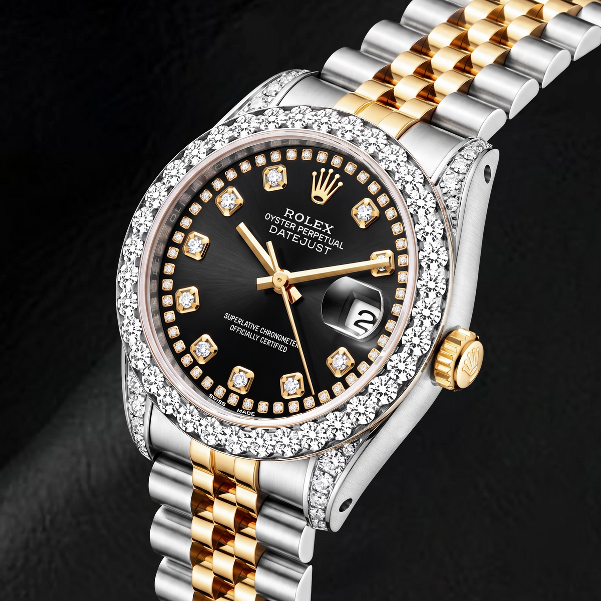
Rolex Datejust 6917 26mm Black Diamond Dial Black String Diamond Dial Two Tone Watch
