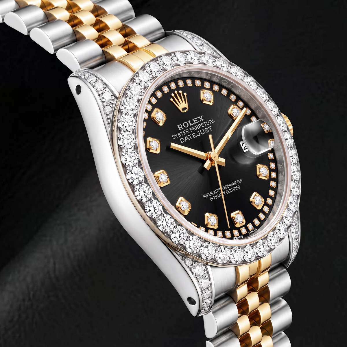 
Rolex Datejust 6917 26mm Black Diamond Dial Black String Diamond Dial Two Tone Watch
