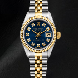 Rolex Datejust 6917 26mm Blue Diamond Dial Two Tone Watch