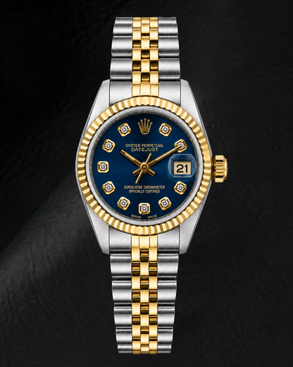 Rolex Datejust 6917 26mm Blue Diamond Dial Two Tone Watch