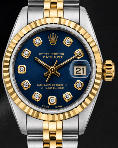 Rolex Datejust 6917 26mm Blue Diamond Dial Two Tone Watch