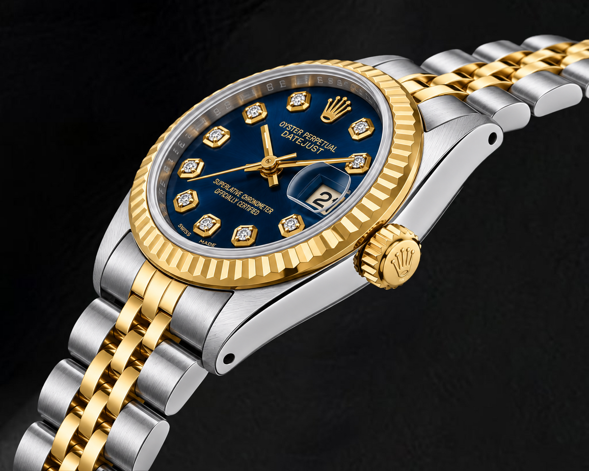 Rolex Datejust 6917 26mm Blue Diamond Dial Two Tone Watch