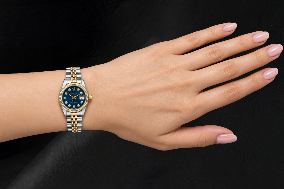 Rolex Datejust 6917 26mm Blue Diamond Dial Two Tone Watch