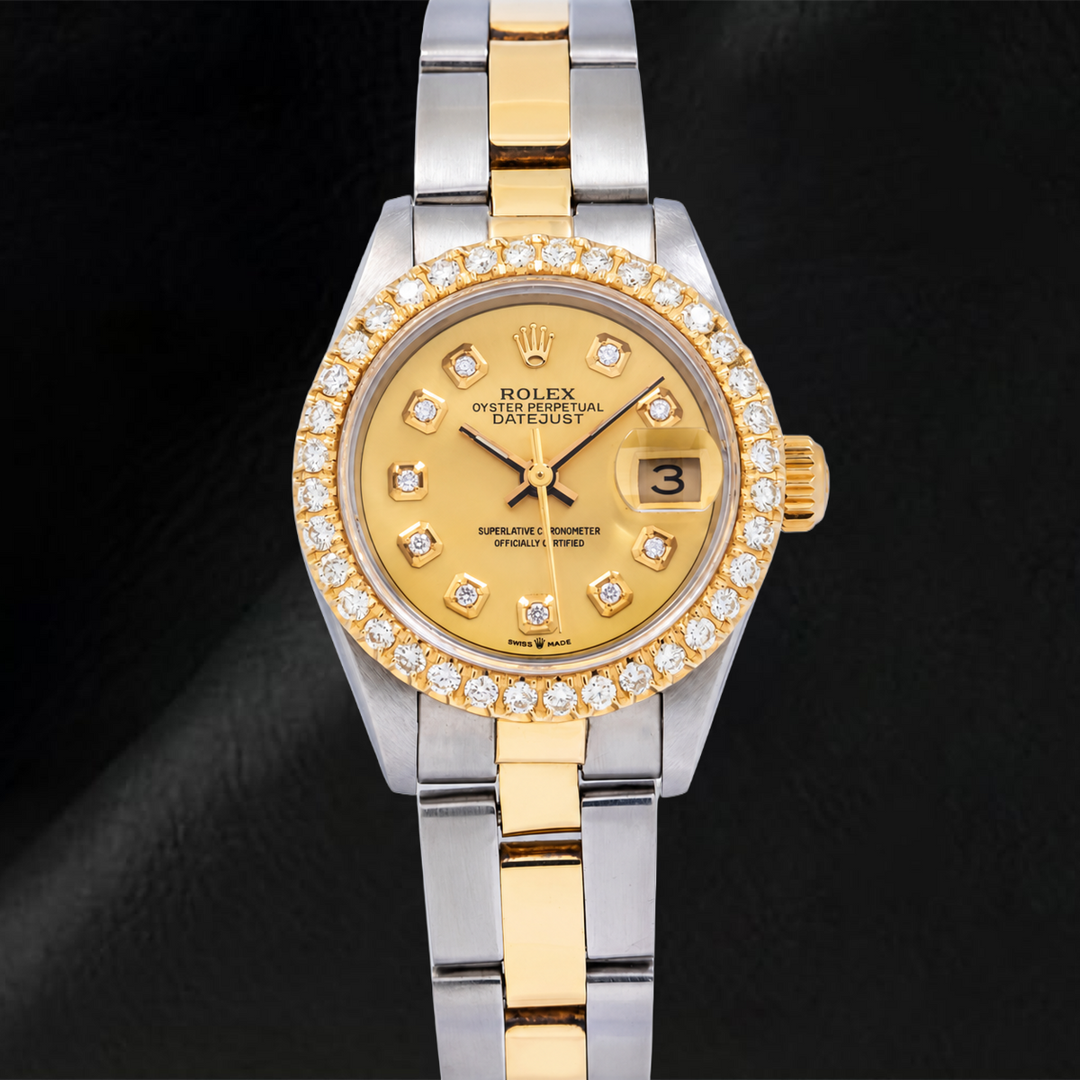 Rolex Datejust 6917 26mm Champagne Diamond Dial Two Tone Oyster Bracelet Watch