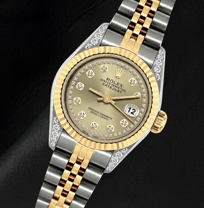 Rolex Datejust 6917 26mm Champagne Diamond Dial Two Tone Watch