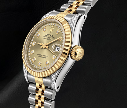 Rolex Datejust 6917 26mm Champagne Diamond Dial Two Tone Watch