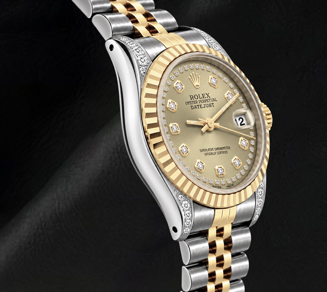 Rolex Datejust 6917 26mm Champagne Diamond Dial Two Tone Watch