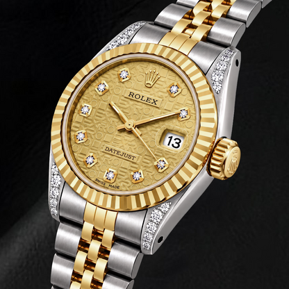 Rolex Datejust 6917 26mm Champagne Jubilee Diamond Dial Two Tone Watch