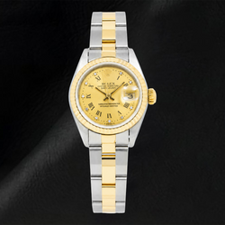 Rolex Datejust 6917 26mm Champagne Roman Diamond Dial Two Tone Oyster Bracelet Watch