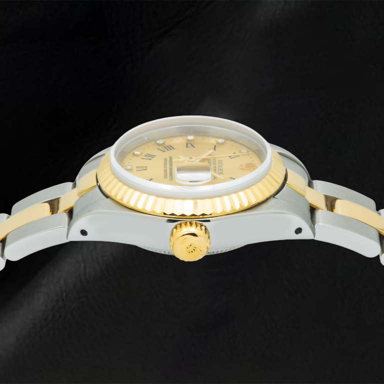 Rolex Datejust 6917 26mm Champagne Roman Diamond Dial Two Tone Oyster Bracelet Watch