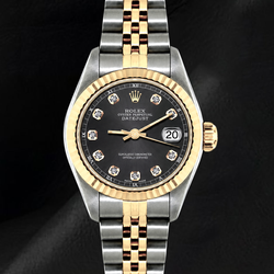 Rolex Datejust 6917 26mm Gray Diamond Dial Two Tone Watch