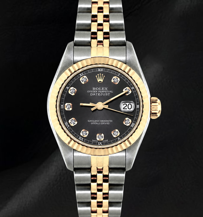 Rolex Datejust 6917 26mm Gray Diamond Dial Two Tone Watch