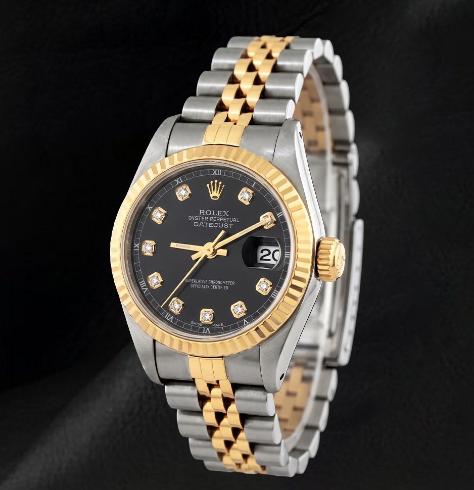 Rolex Datejust 6917 26mm Gray Diamond Dial Two Tone Watch