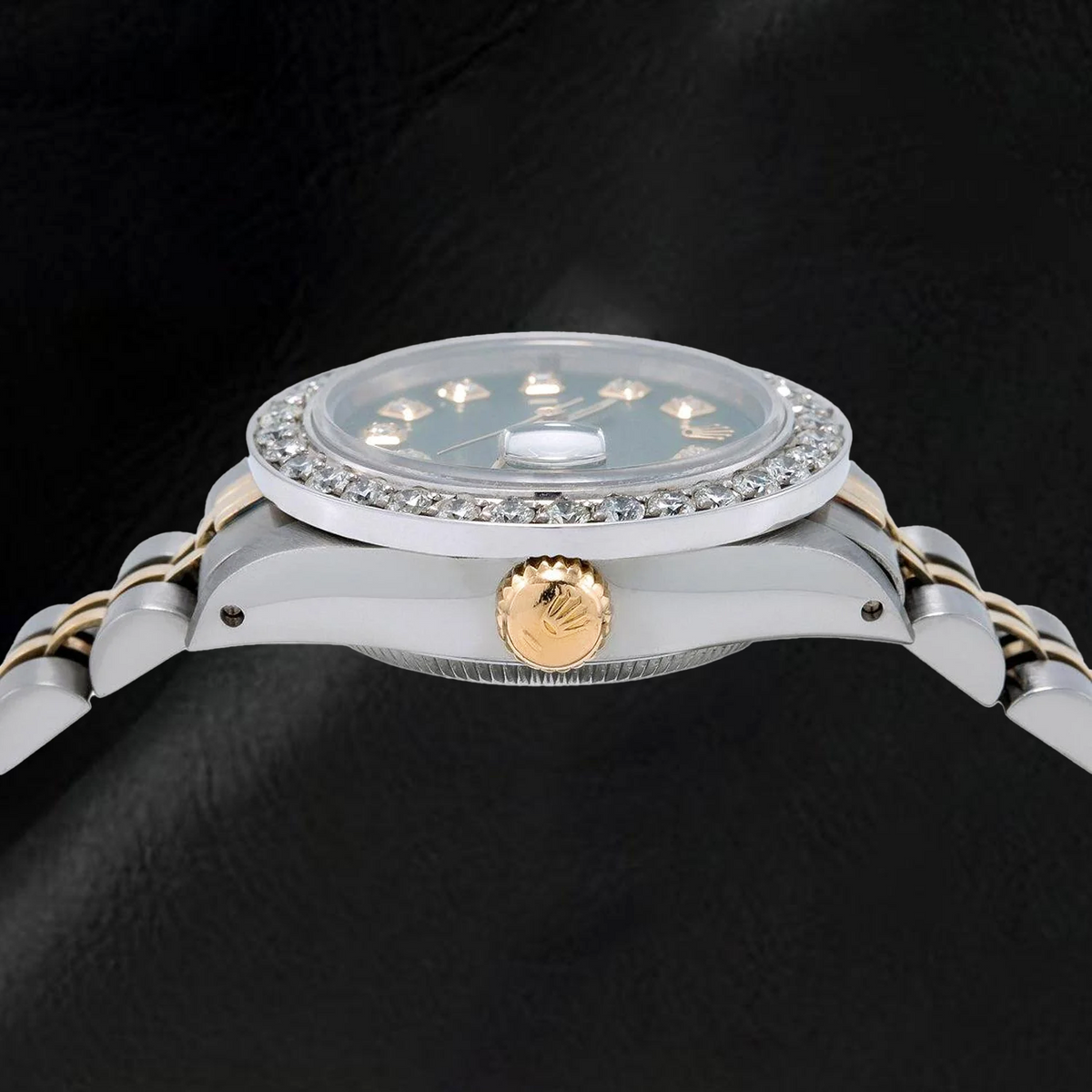 Rolex Datejust 6917 26mm Green Diamond Dial Two Tone Jubilee Bracelet Watch