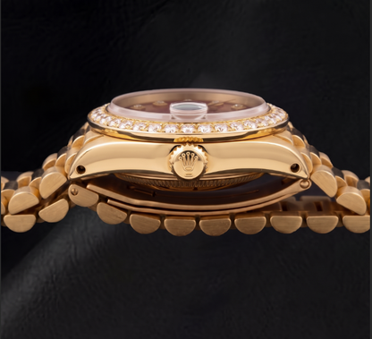 Rolex Datejust 6917 26mm Red Diamond Dial Two Tone Watch