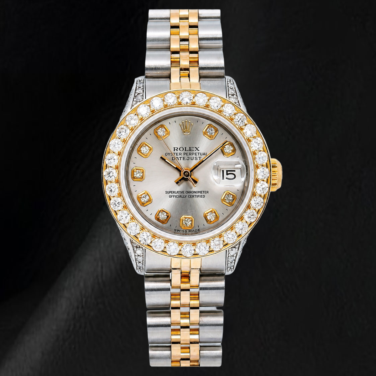 Rolex Datejust 6917 26mm Silver Diamond Dial Two Tone Watch