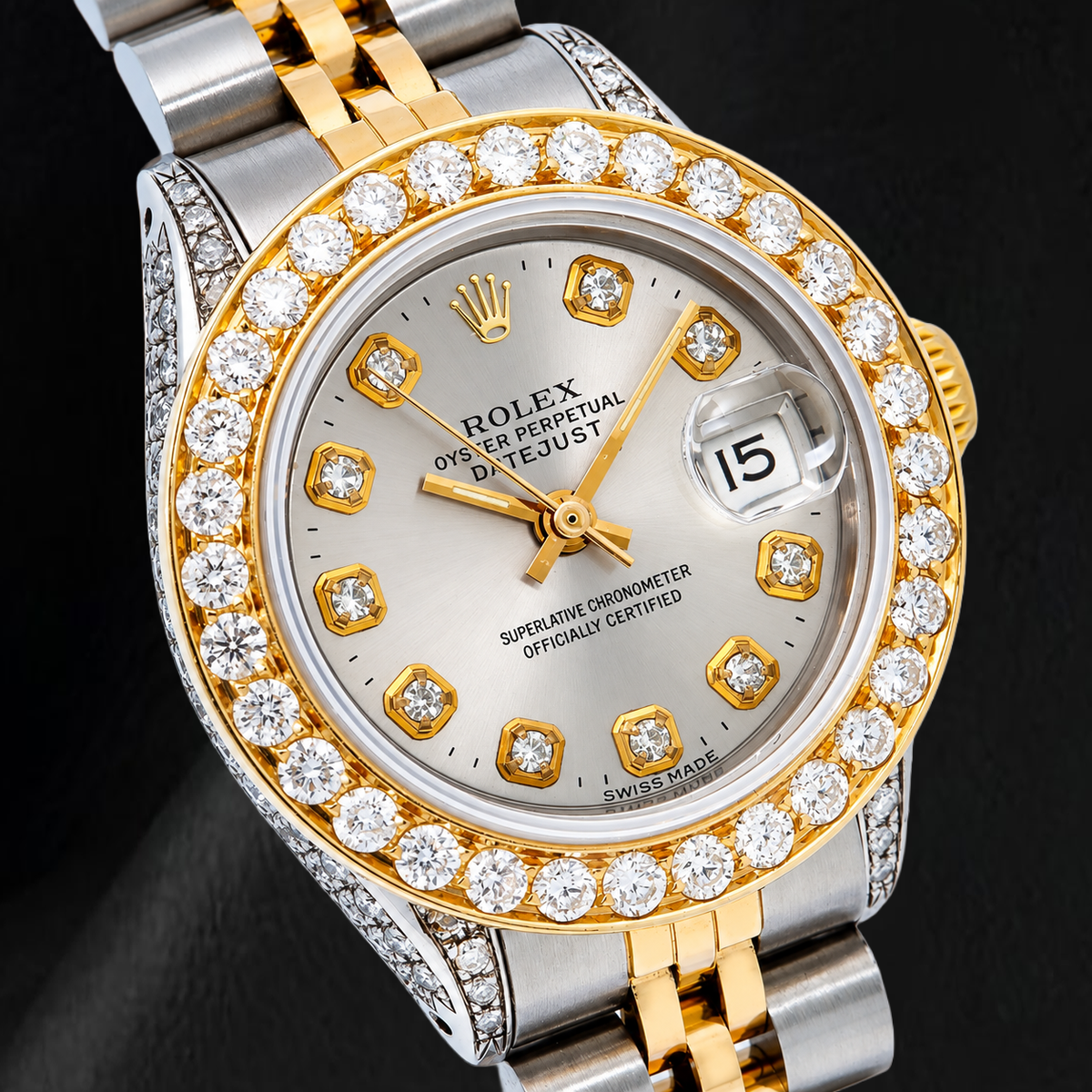 Rolex Datejust 6917 26mm Silver Diamond Dial Two Tone Watch