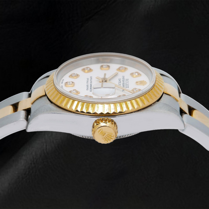Rolex Datejust 6917 26mm White Diamond Dial Two Tone Oyster Bracelet Watch