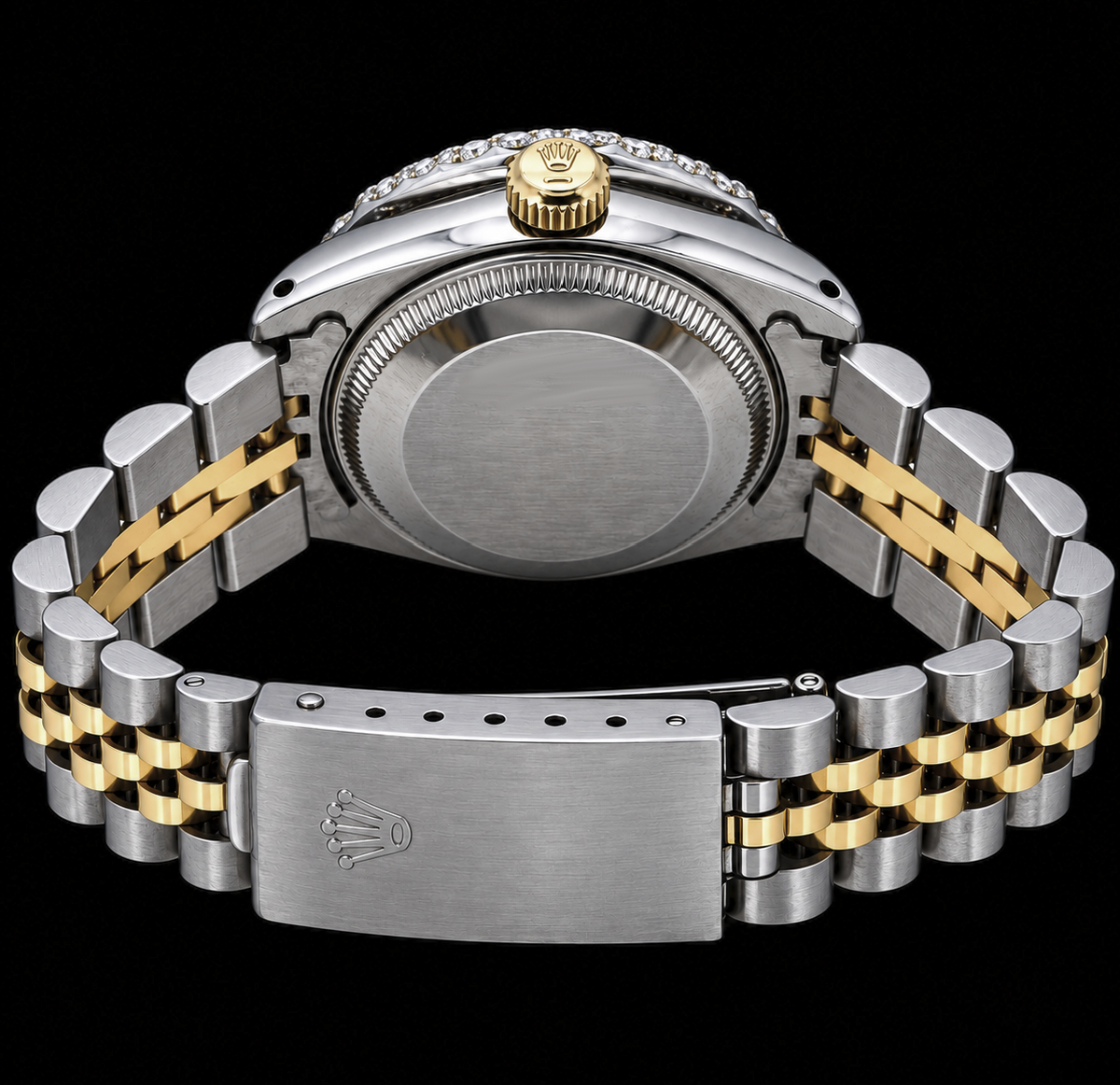 Rolex Datejust 6917 26mm White Diamond Dial Two Tone Watch Jubilee