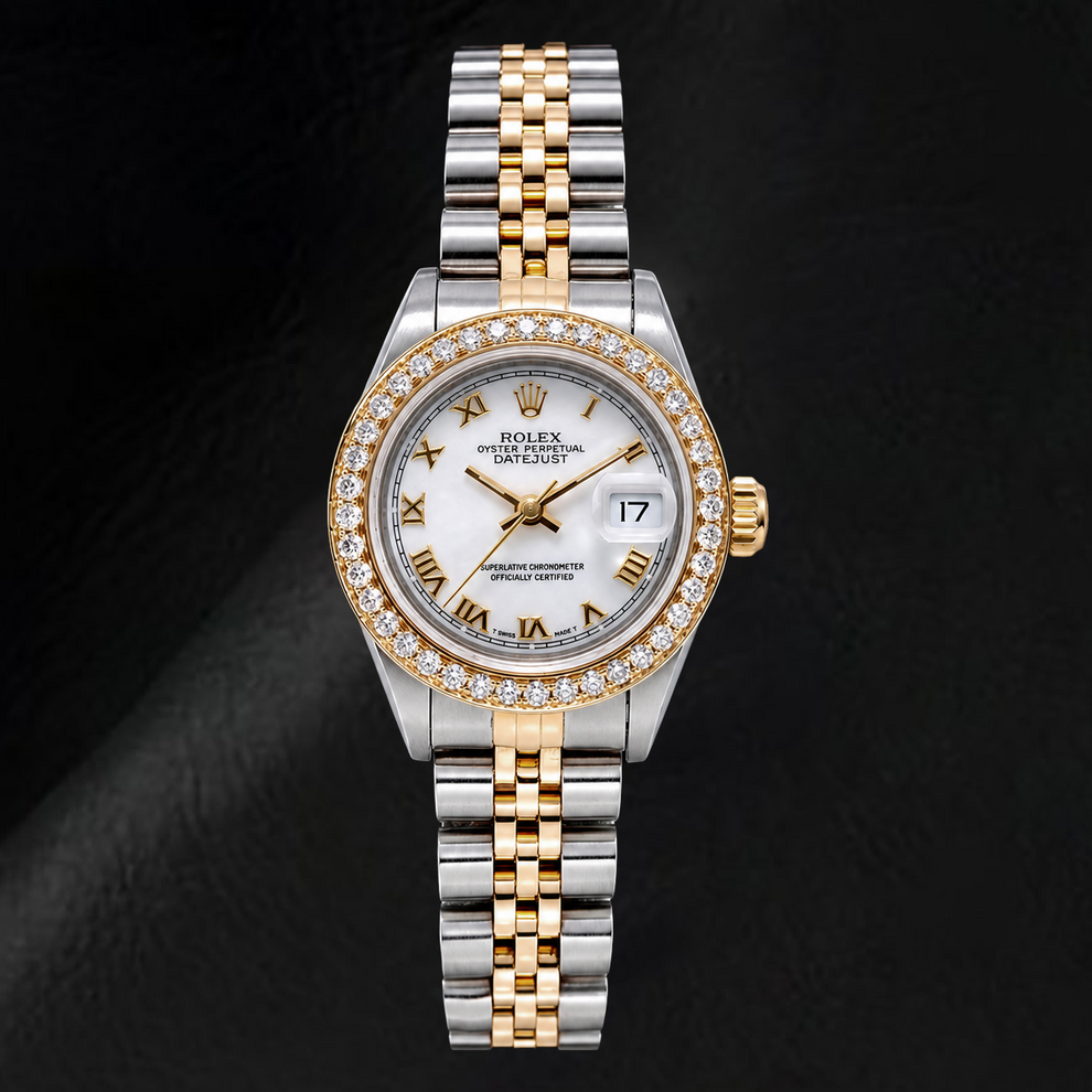 Rolex Datejust 6917 26mm White Roman Dial Two Tone Watch – HarryChadEnt.com