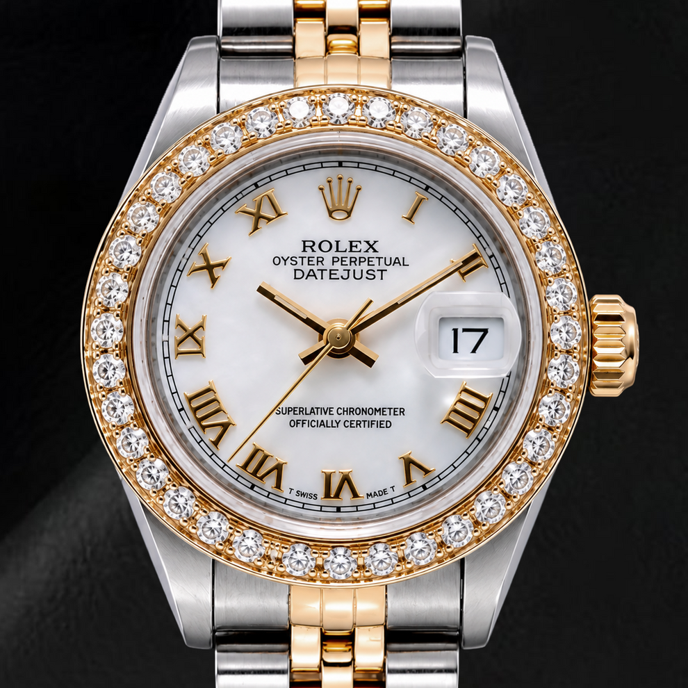 Rolex Datejust 6917 26mm White Roman Dial Two Tone Watch – HarryChadEnt.com