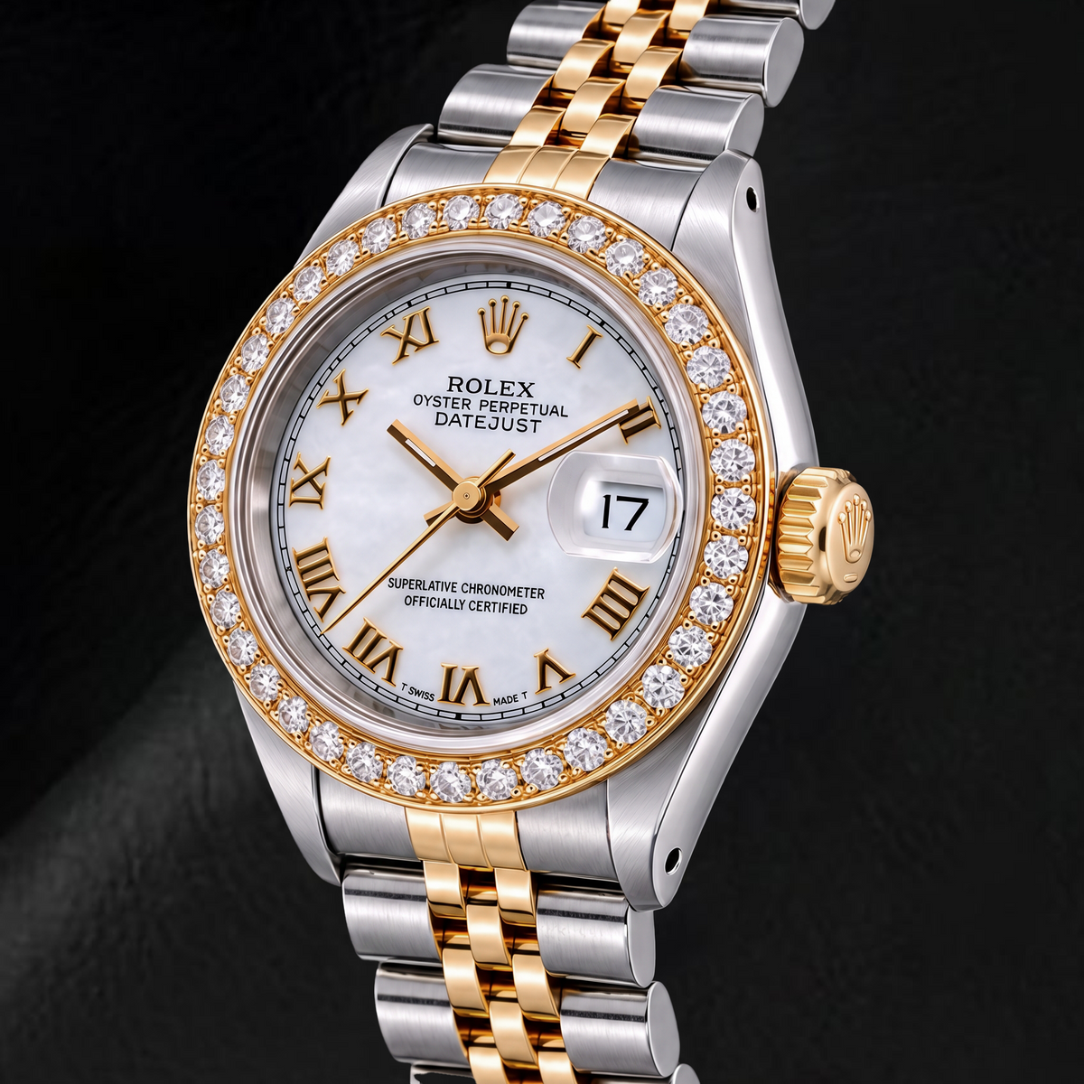 Rolex Datejust 6917 26mm White Roman Dial Two Tone Watch