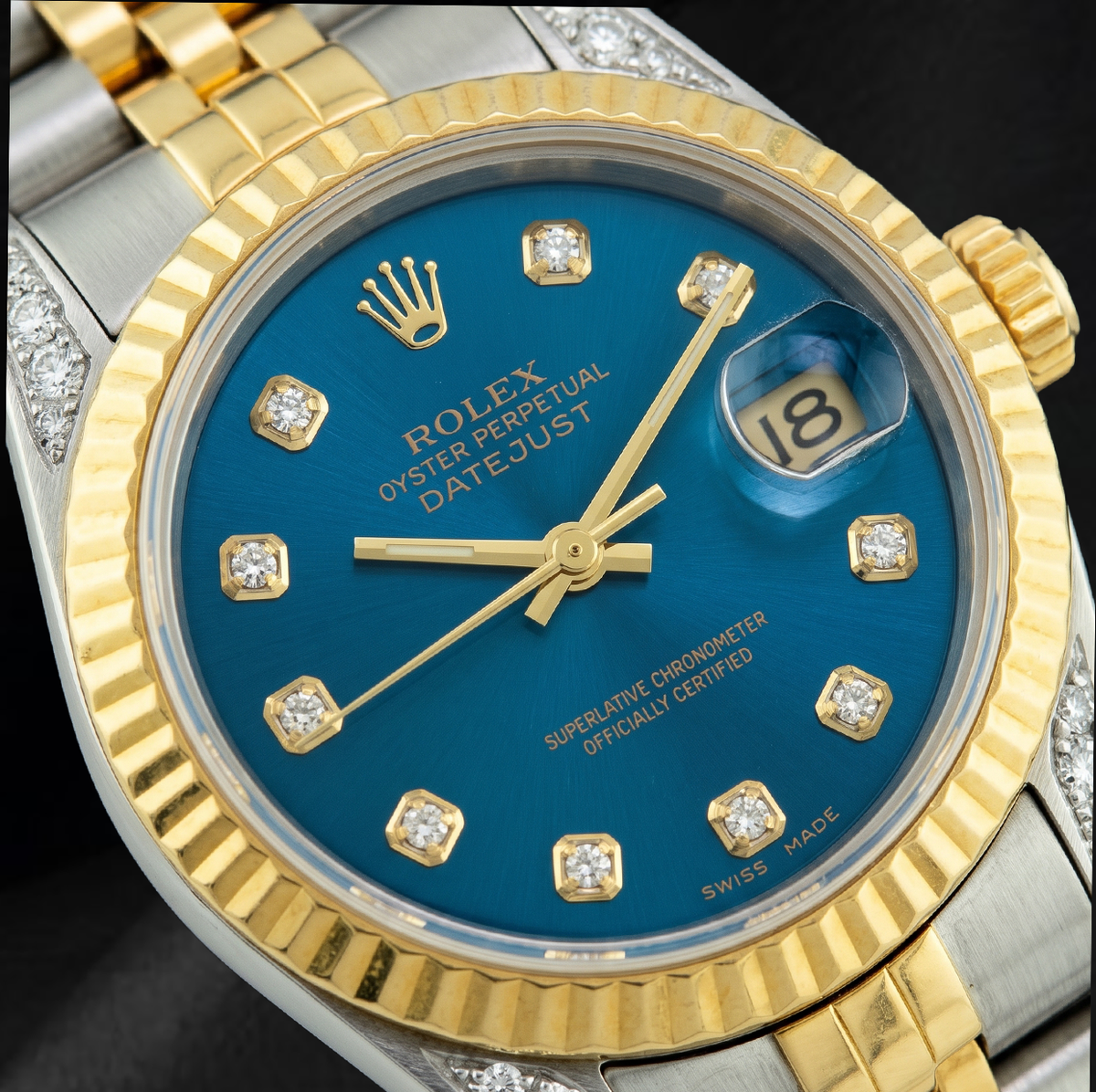 Rolex Datejust 6917 Blue Diamond Dial 26mm Two tone Watch