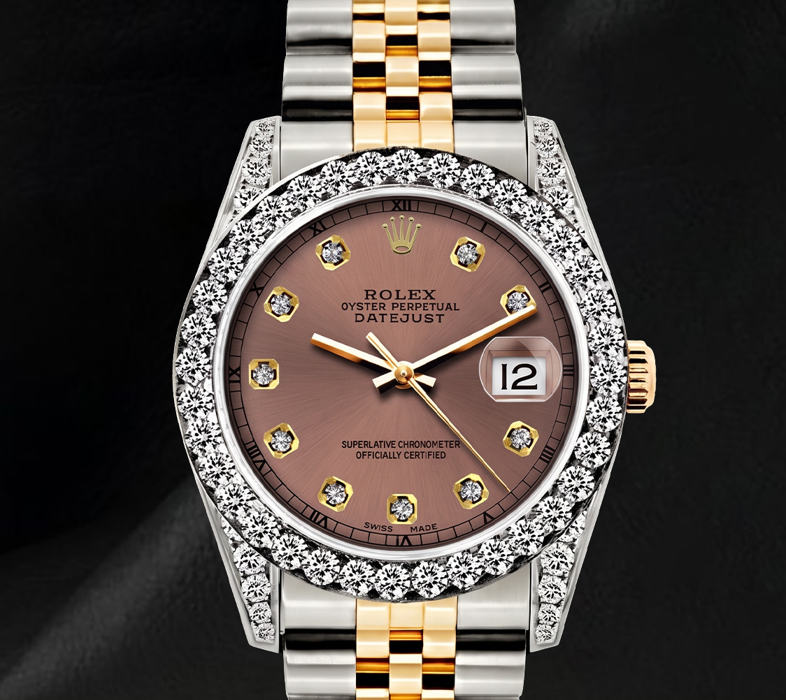 Rolex Datejust 6917 Salmon Diamond Dial 26mm Two Tone Watch