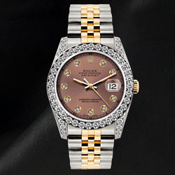 Rolex Datejust 6917 Salmon Diamond Dial 26mm Two Tone Watch