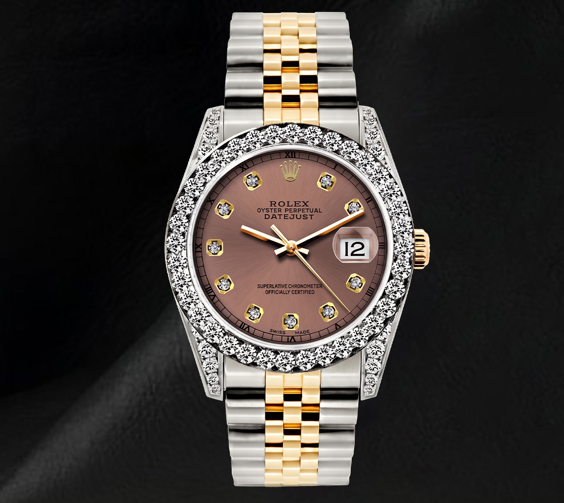 Rolex Datejust 6917 Salmon Diamond Dial 26mm Two Tone Watch
