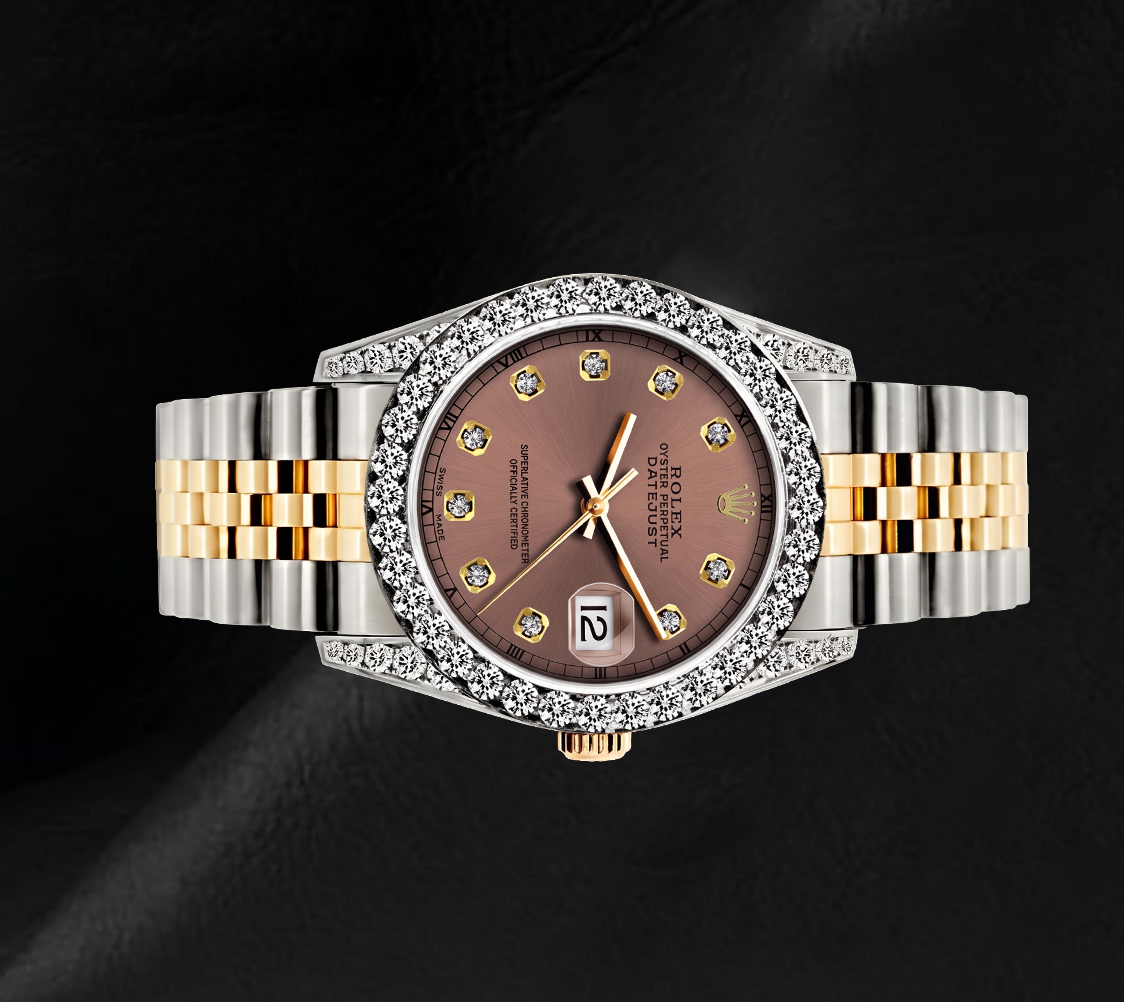 Rolex Datejust 6917 Salmon Diamond Dial 26mm Two Tone Watch