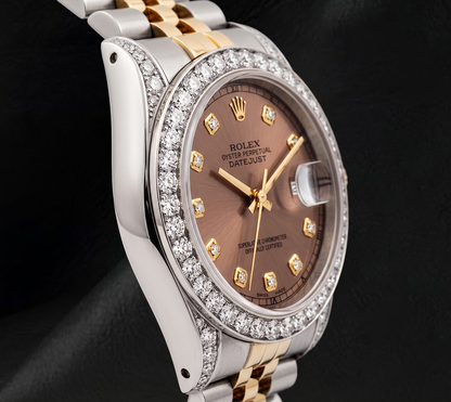 Rolex Datejust 6917 Salmon Diamond Dial 26mm Two Tone Watch