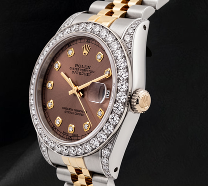 Rolex Datejust 6917 Salmon Diamond Dial 26mm Two Tone Watch