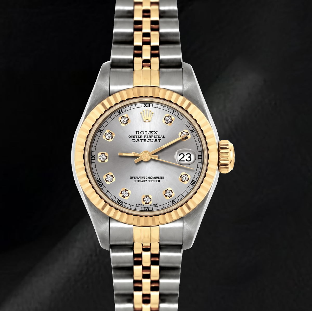 Rolex Datejust 6917 Silver Diamond Dial 26mm Two Tone Watch
